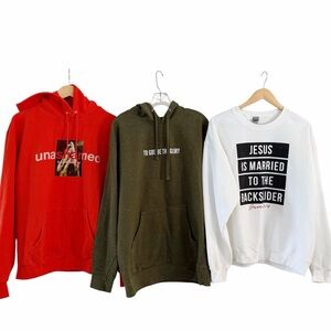 Christian Sweatshirt Bundle Adult Large Unashamed To God Be The Glory Backslider